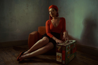 Smiling traveler portrait