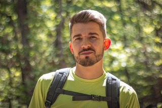 Traveler portrait outdoors